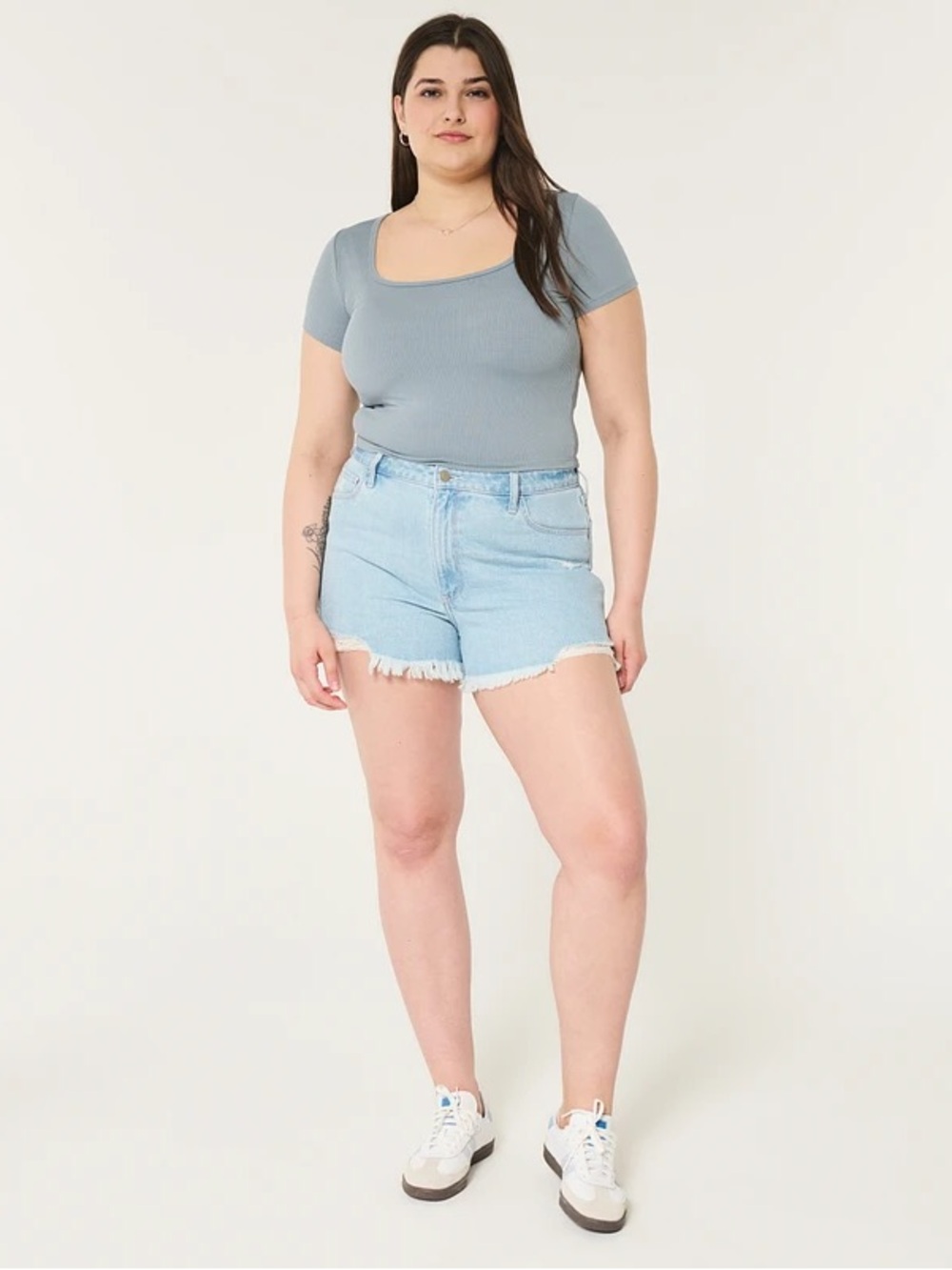Hollister Light Blue Ribbed Knit Top
